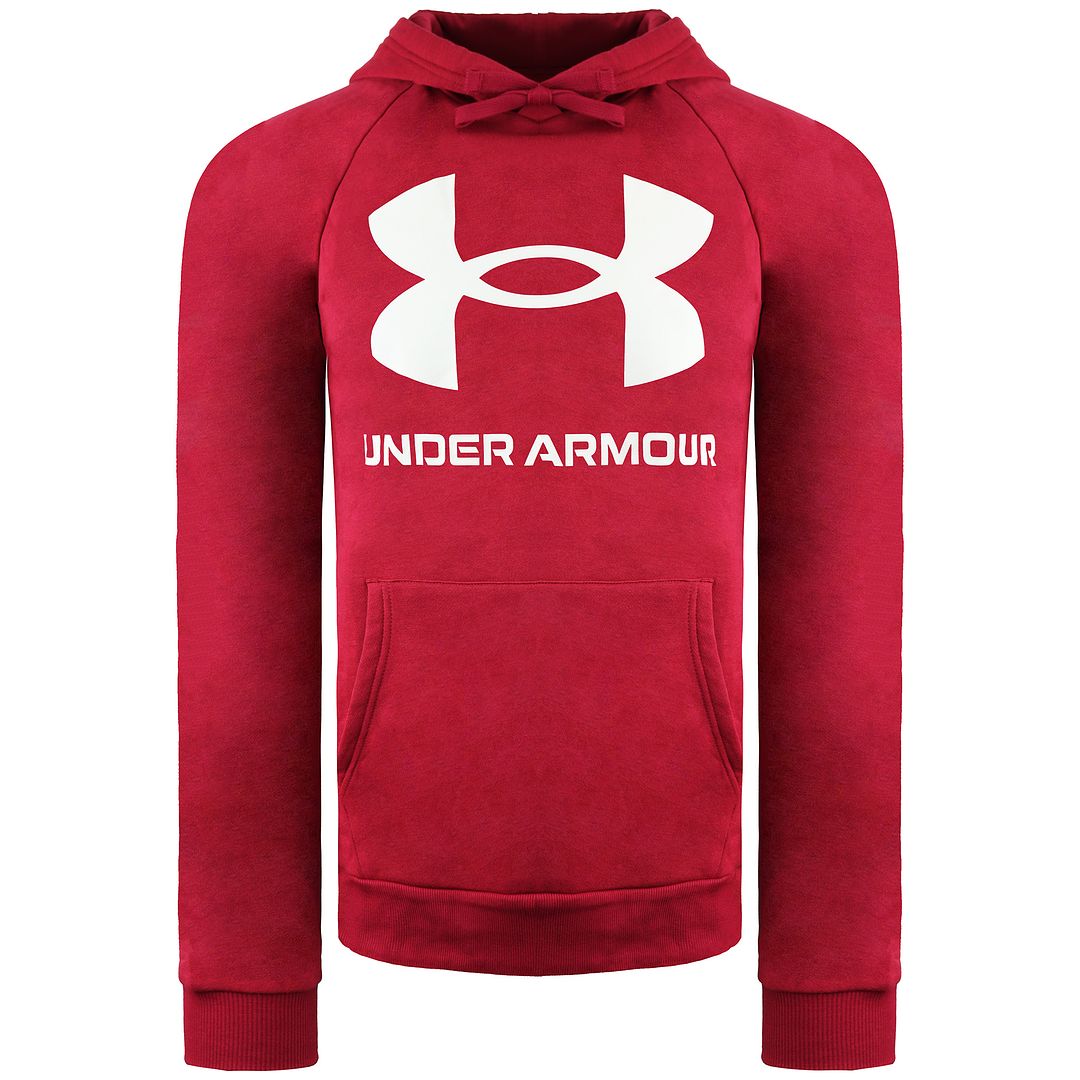 Under Armour Rival Fleece Mens Burgundy Big Logo Hoodie