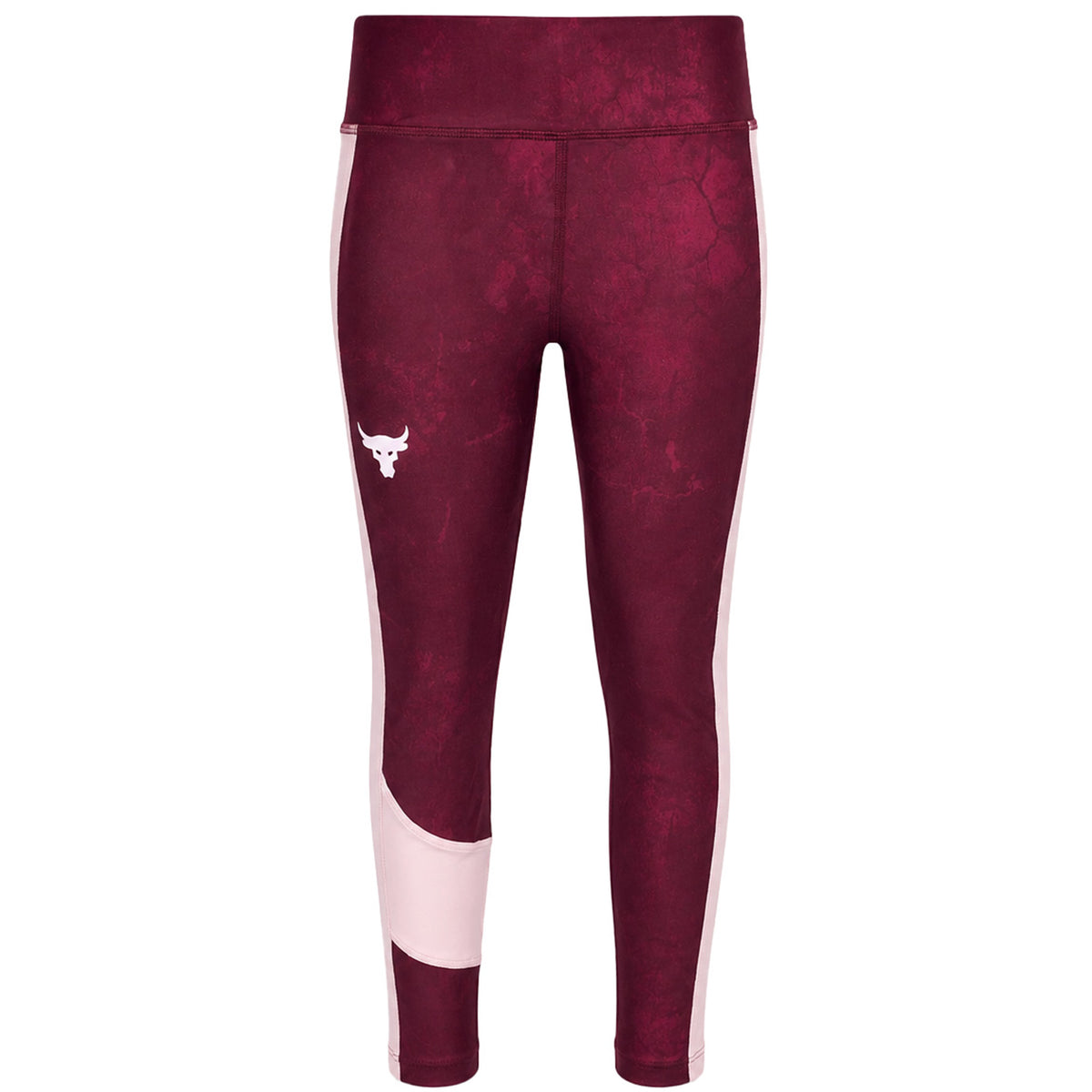 Under Armour x Project Rock Kids Burgundy Ankle Crop Leggings