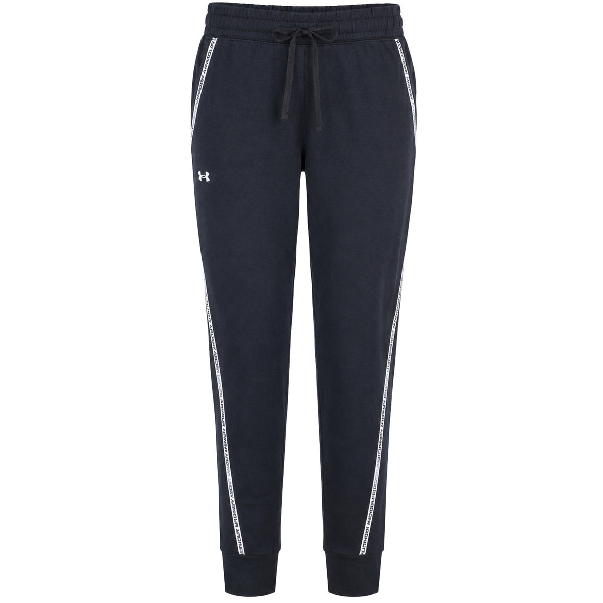 Under Armour Rival Terry Taped Womens Black Track Pants