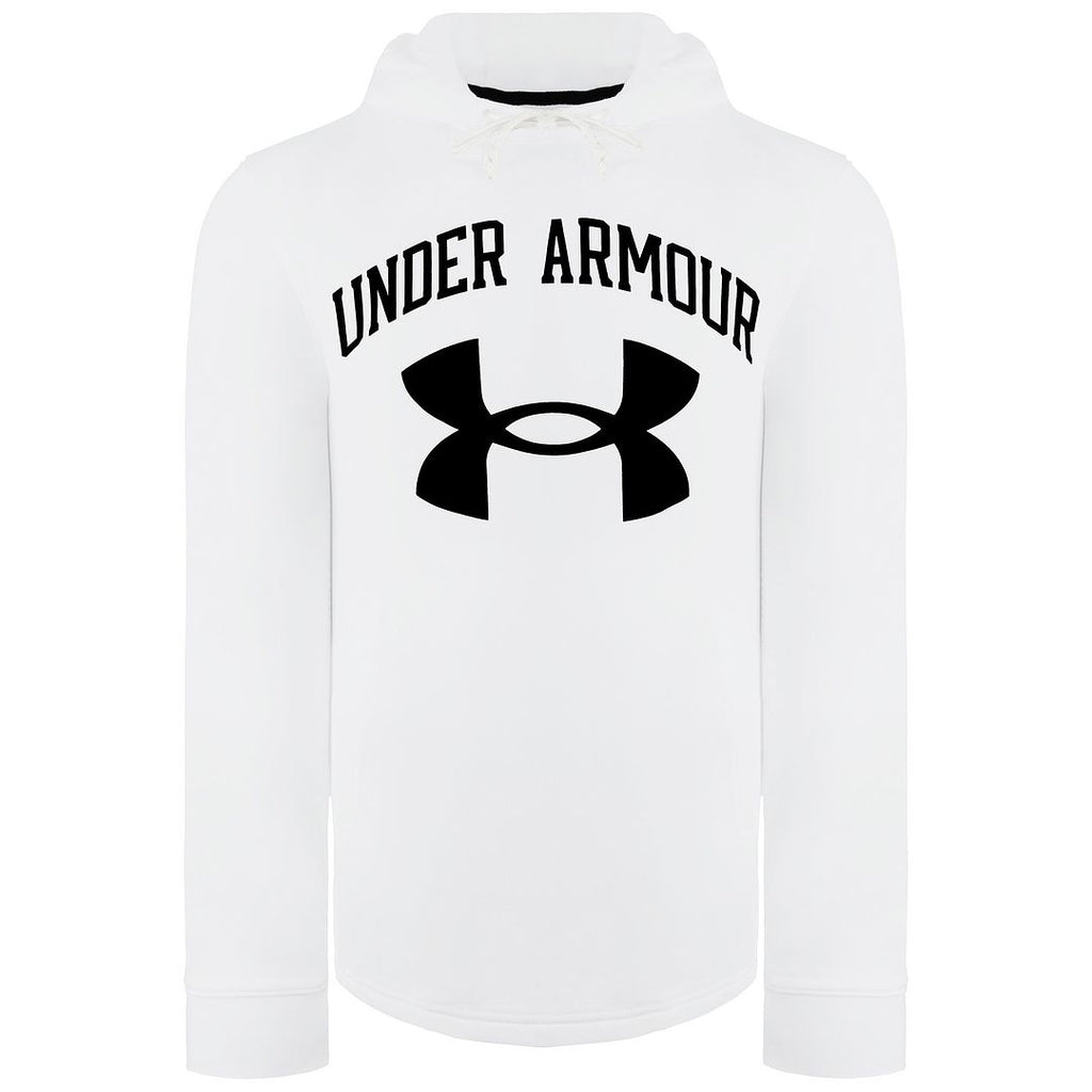 Under Armour Rival Terry Big Logo Mens White Hoodie