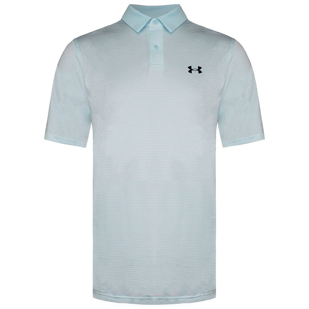 Under Armour Perofrmance Mens Light Blue Stripe Polo Shirt