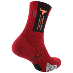 Under Armour 1-Pack Project Rock Dark Red Crew Socks