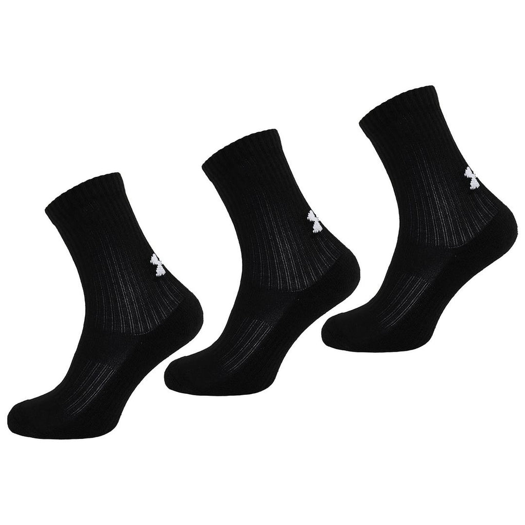 Under Armour 3-Pack Core Crew Kids Black Socks