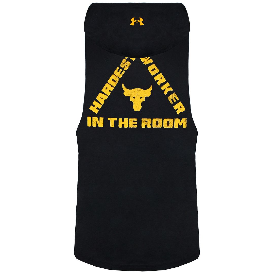 Under Armour Project Rock Mens Black Sleeveless Hoodie