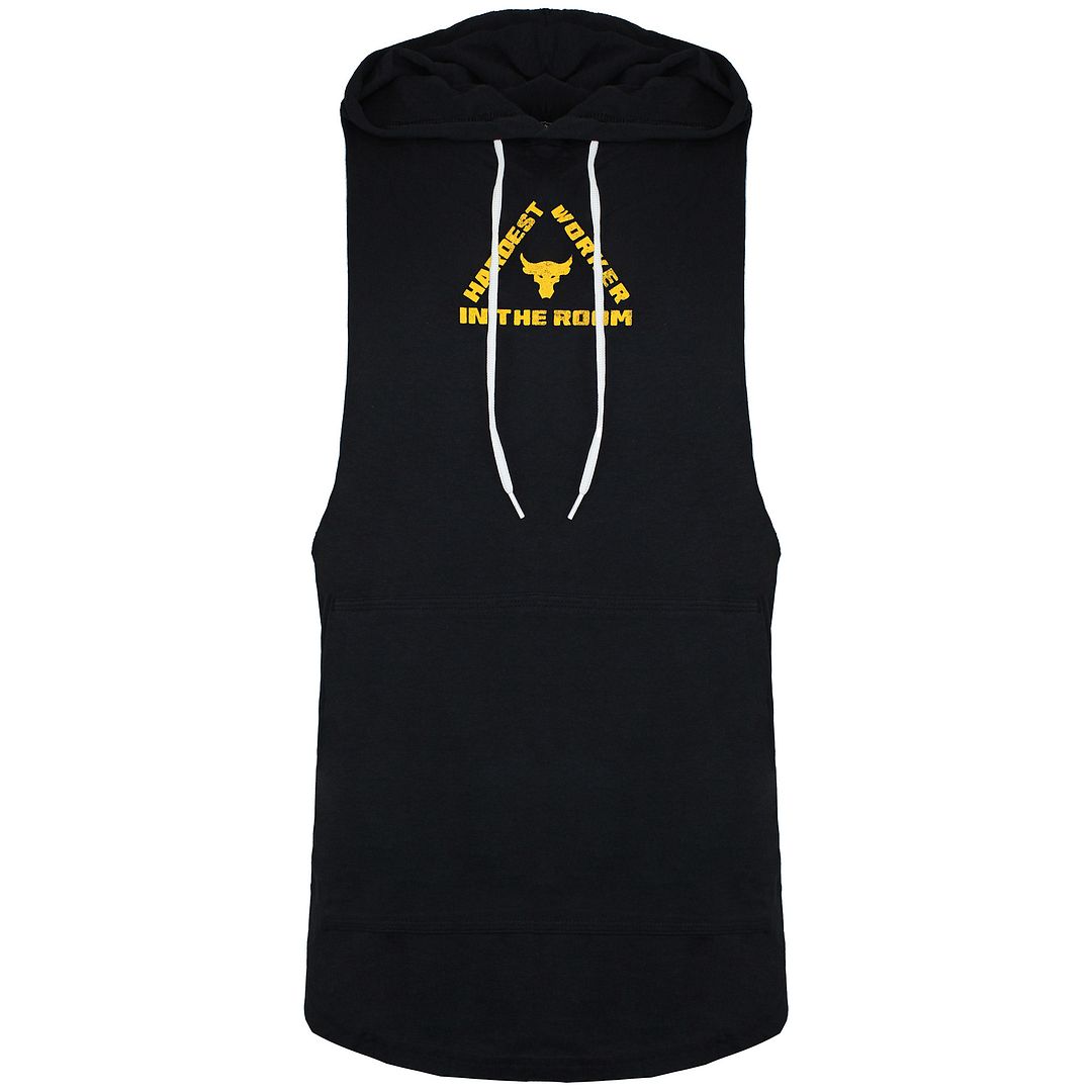 Under Armour Project Rock Mens Black Sleeveless Hoodie