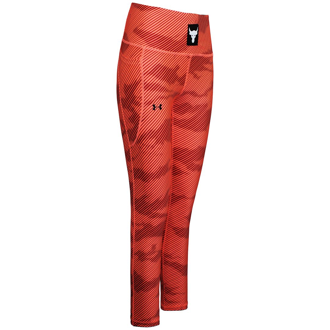 Under Armour Project Rock Womens Orange Ankle Leggings