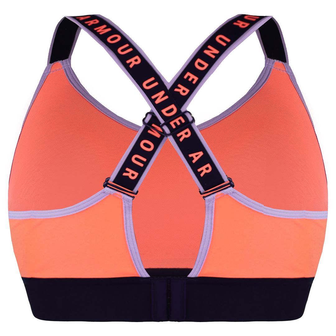 Under Armour Infinity Mid Womens Orange Blocked Sports Bra