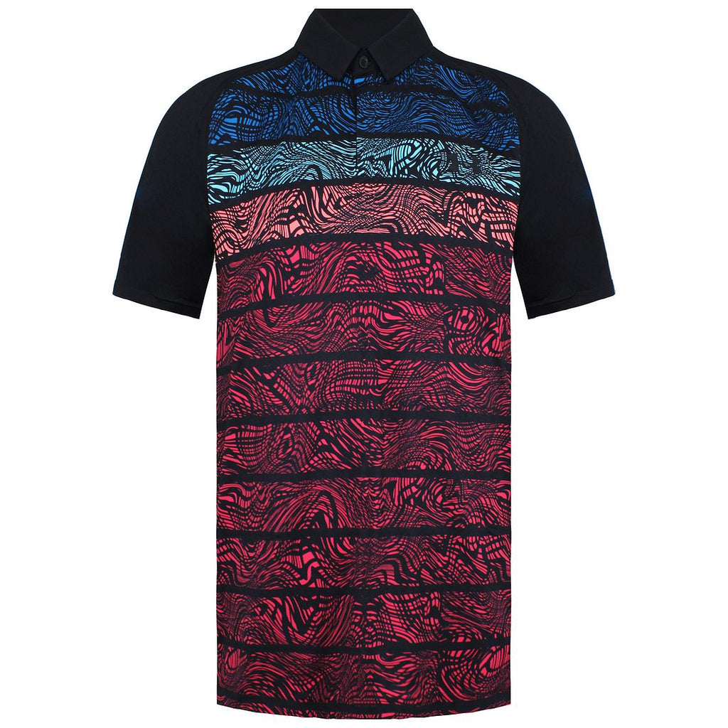 Under Armour Iso-Chill Mens Black/Purple Psych Stripe Polo Shirt