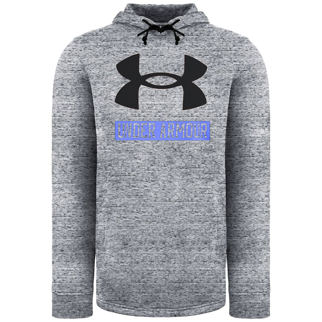 Under Armour Rival Terry Mens Grey Logo Hoodie