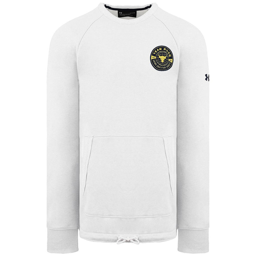 Under Armour Project Rock Mens White Heavyweight Terry Sweater