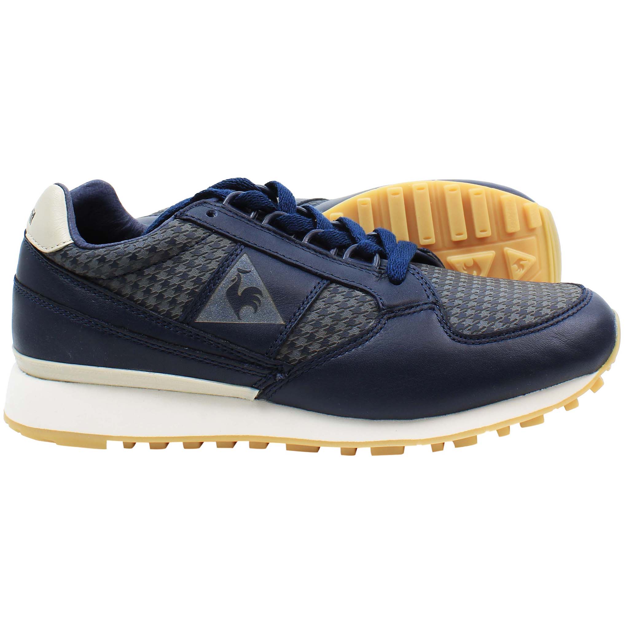 Le Coq Sportif Eclat Houndstooth Mens Navy Trainers