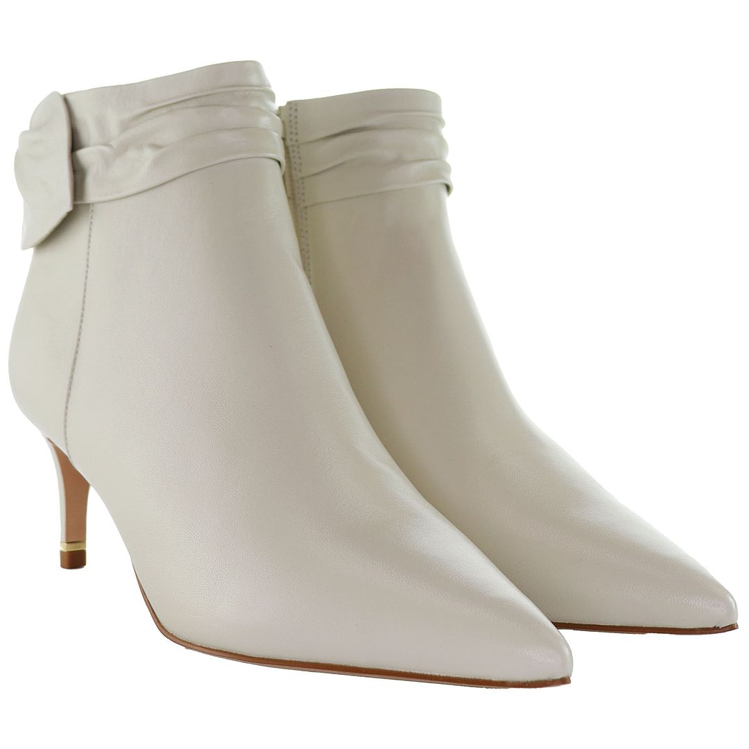 Ted Baker Yonas Bow Womens White Ankle Boots