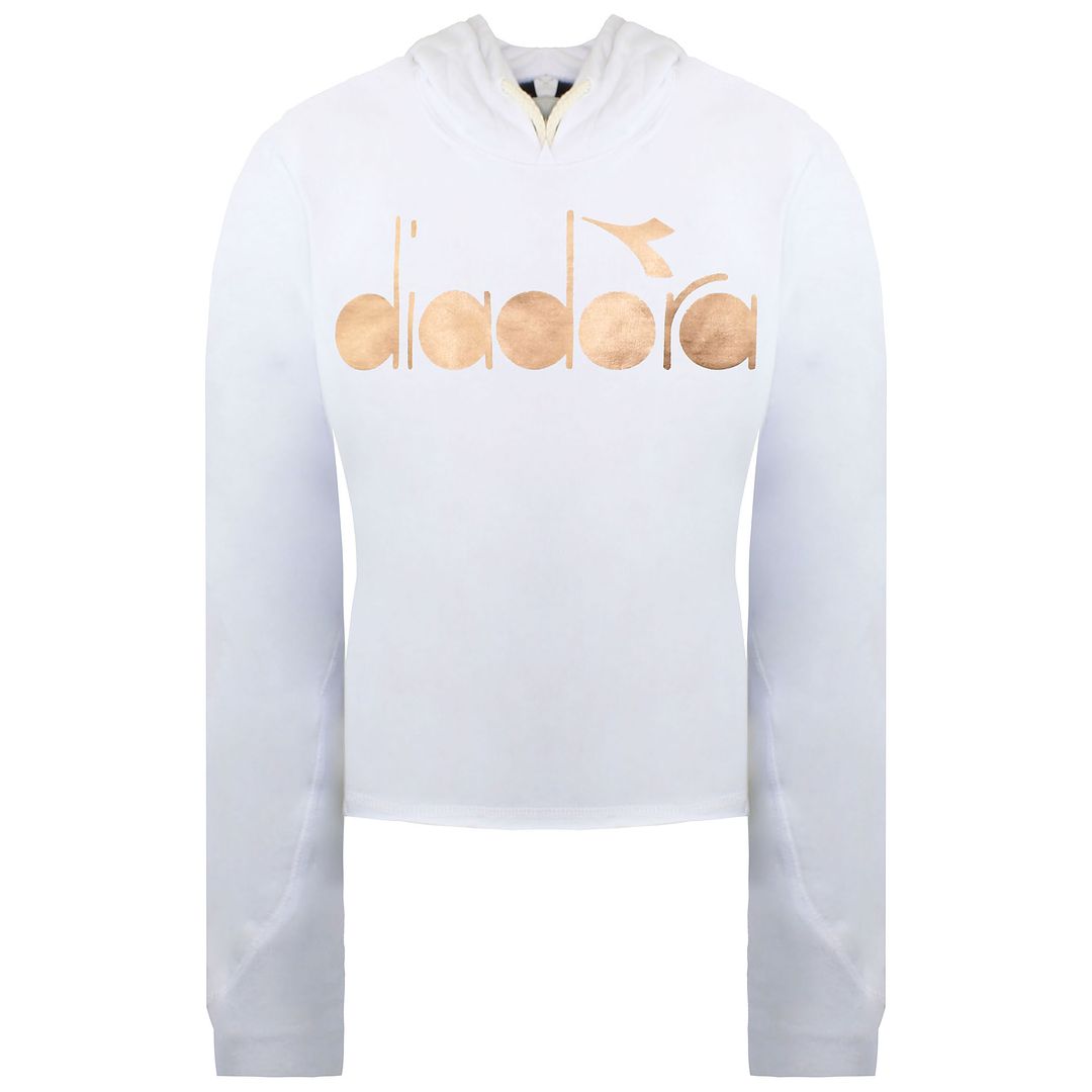 Diadora Cropped Womens White Hoodie