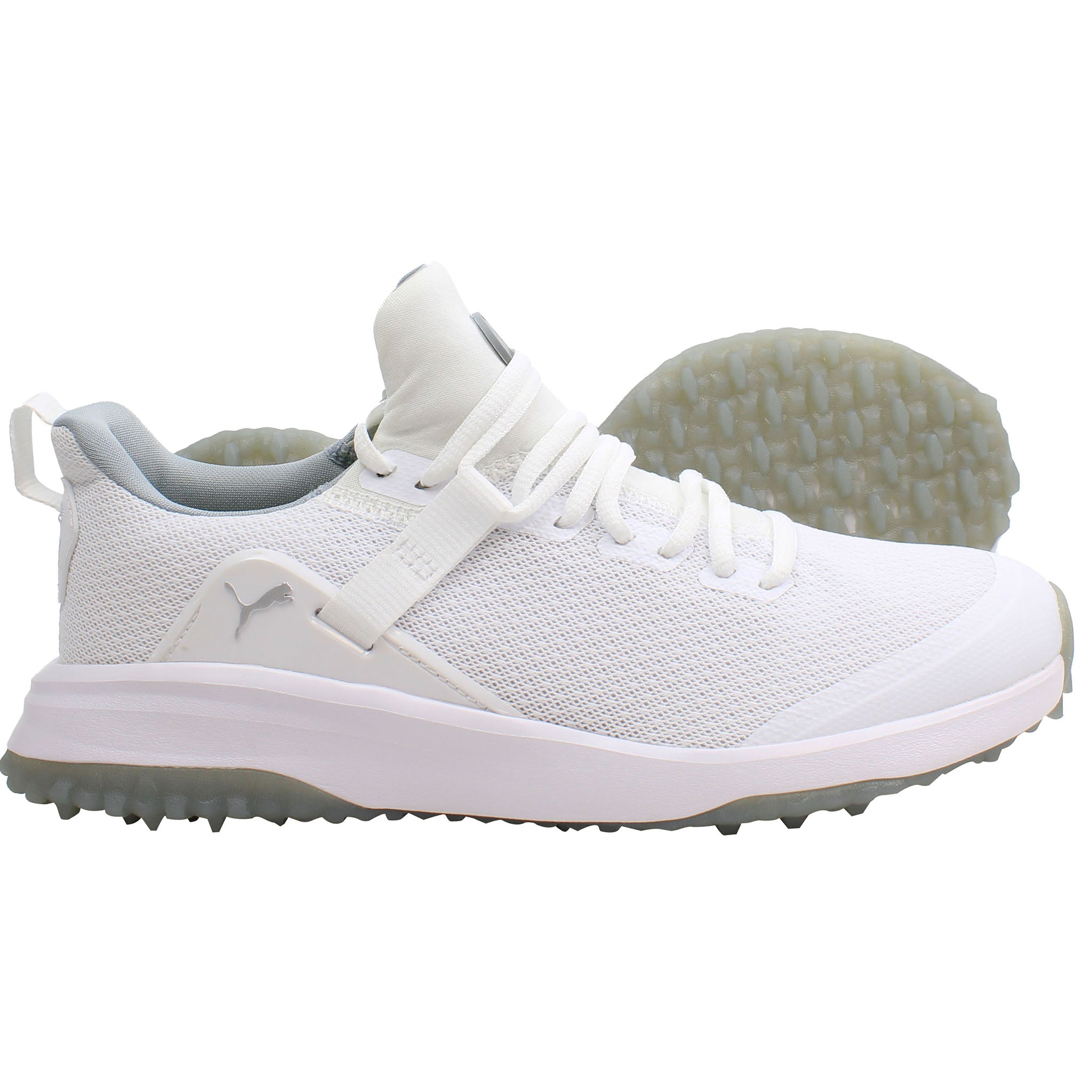 Puma Fushion Evo Mens White Golf Shoes