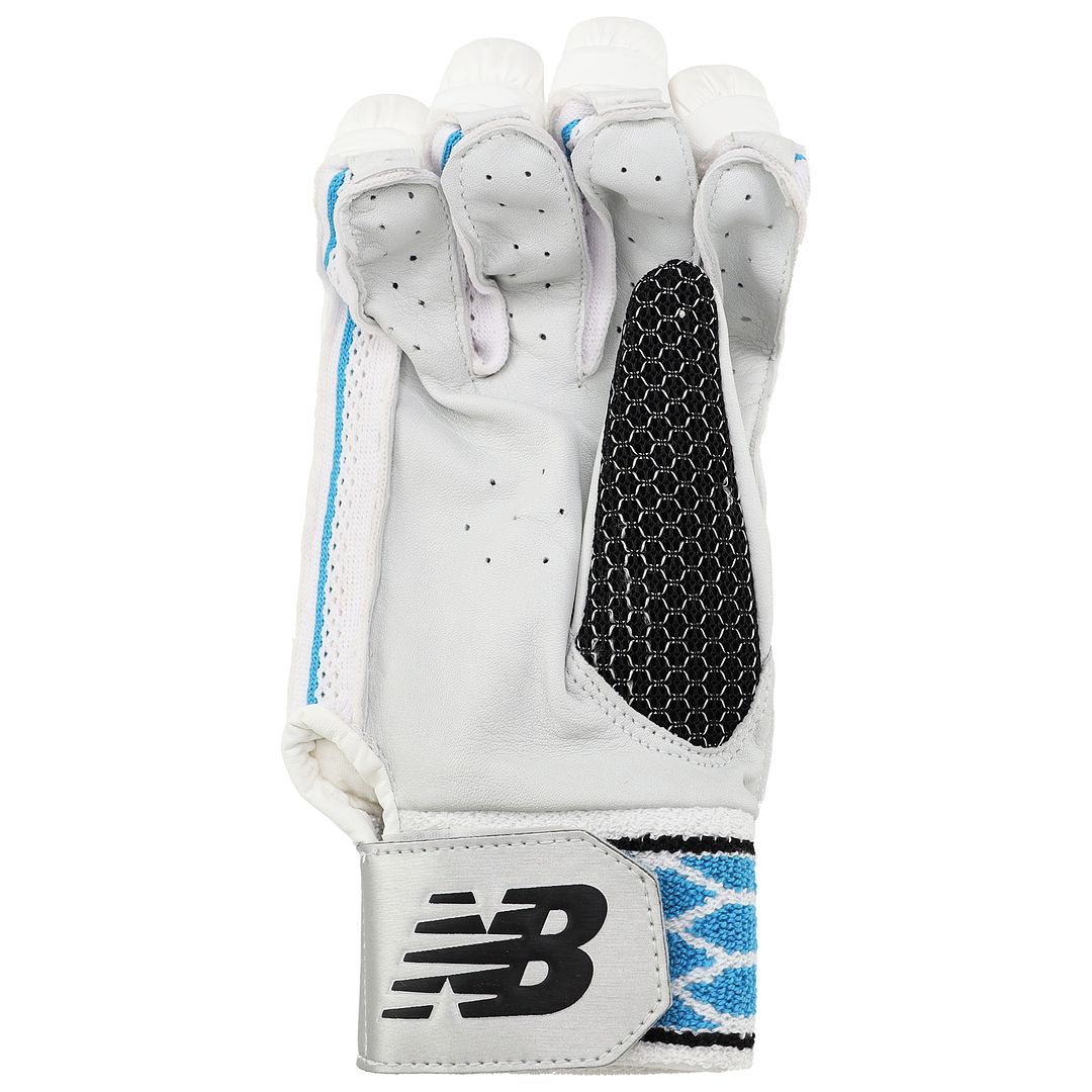 New Balance Burn Adult Mens White Blue Cricket Batting Gloves