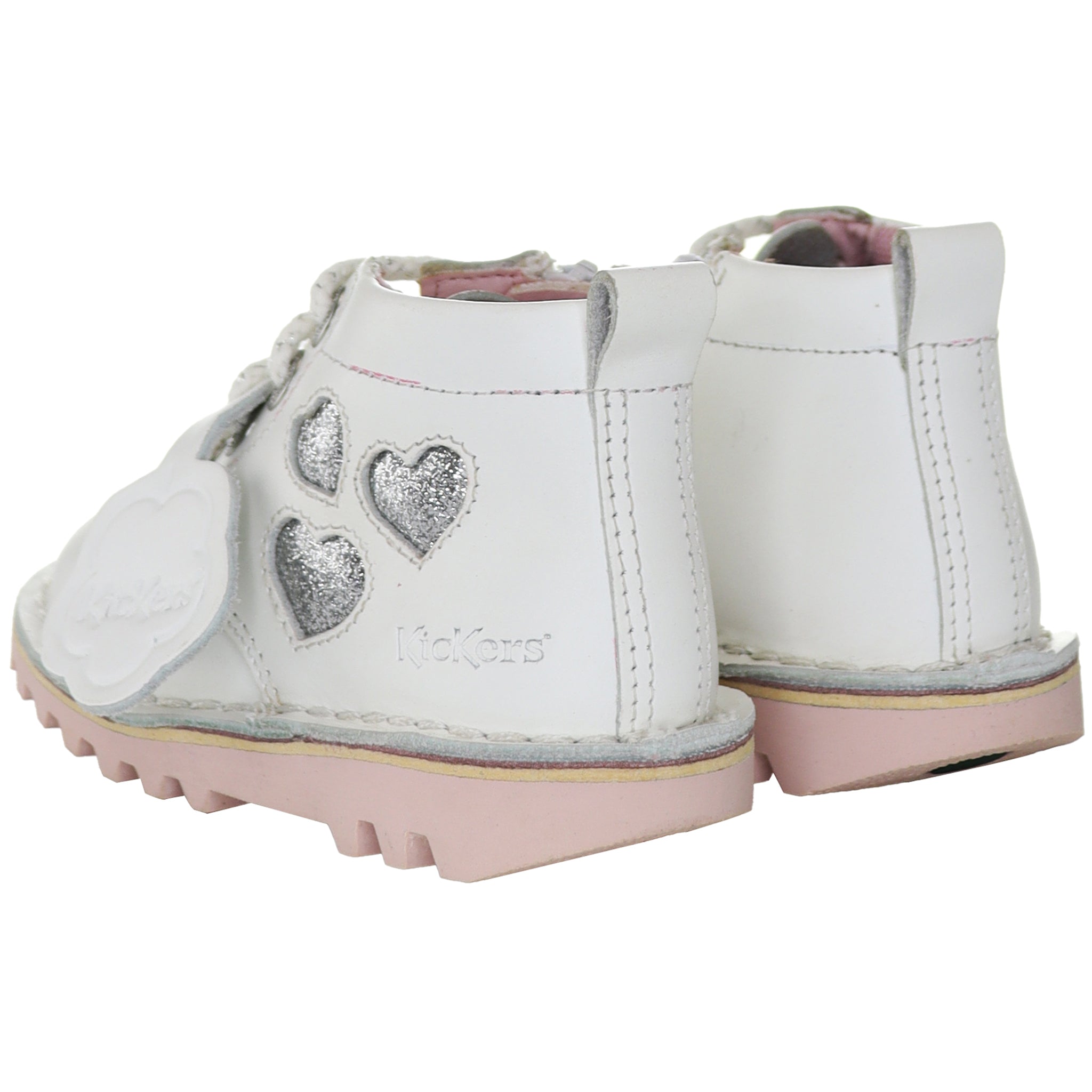 Kickers Kick Hi Heart Kids White Boots