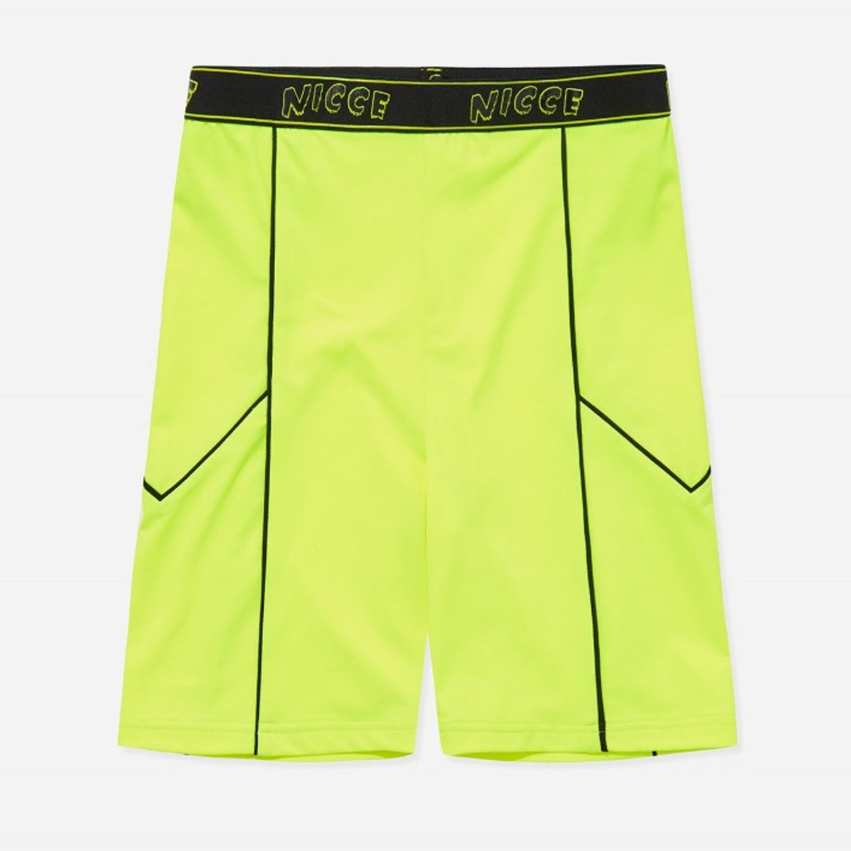 Nicce Graphic Logo Womens Neon Yellow Cycling Shorts