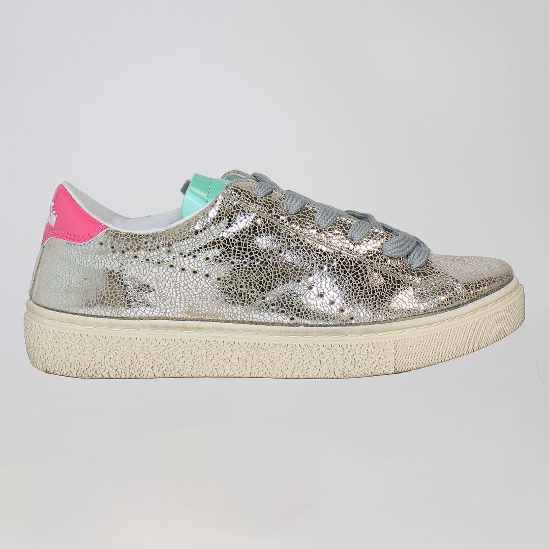 Diadora Montecarlo H Lame'Dirty Womens Silver Trainers NO BOX