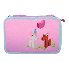 Lego Iconic Sparkle 3Layer Kids Pink Pencil Case with Content