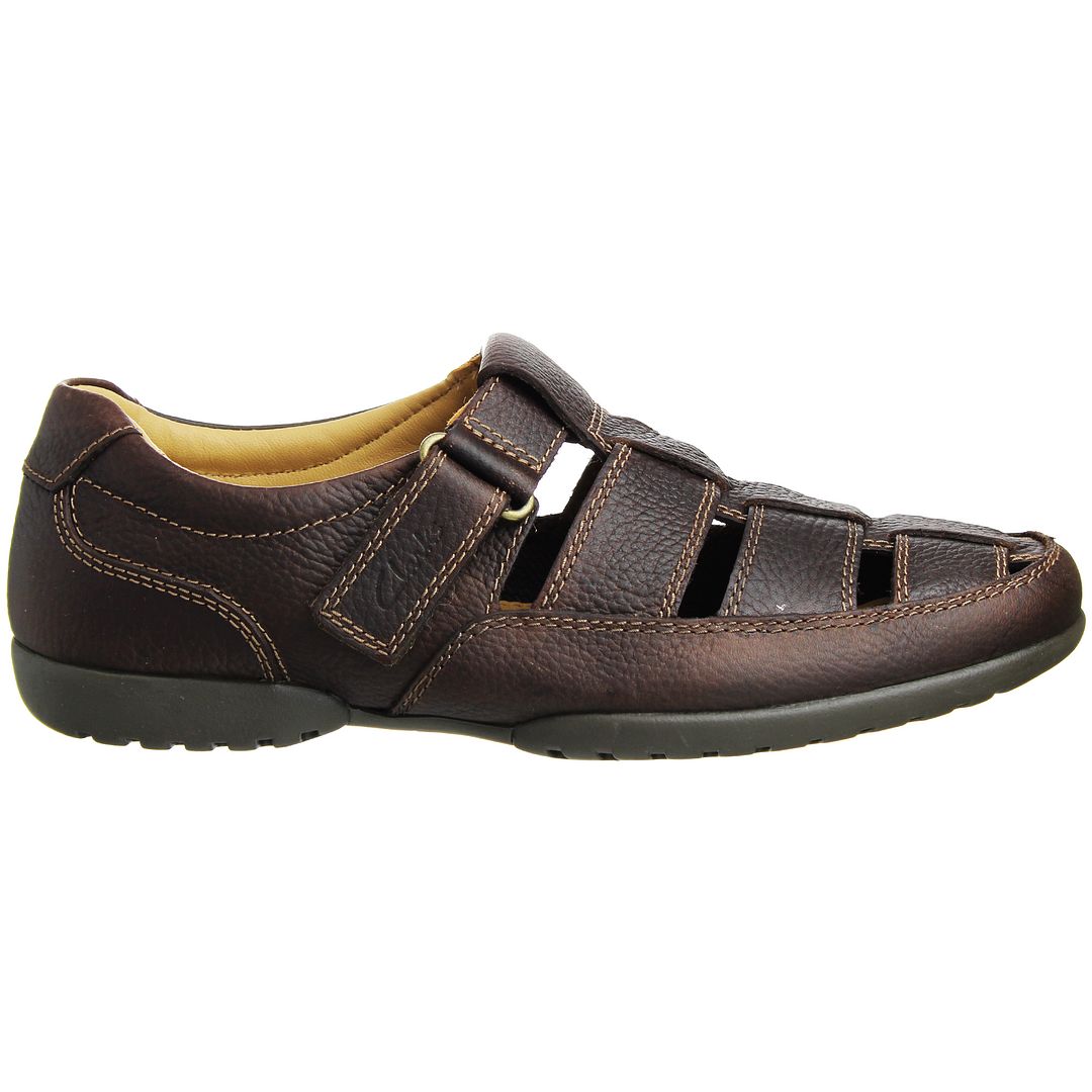 Clarks Recline Open Mens Brown Shoes