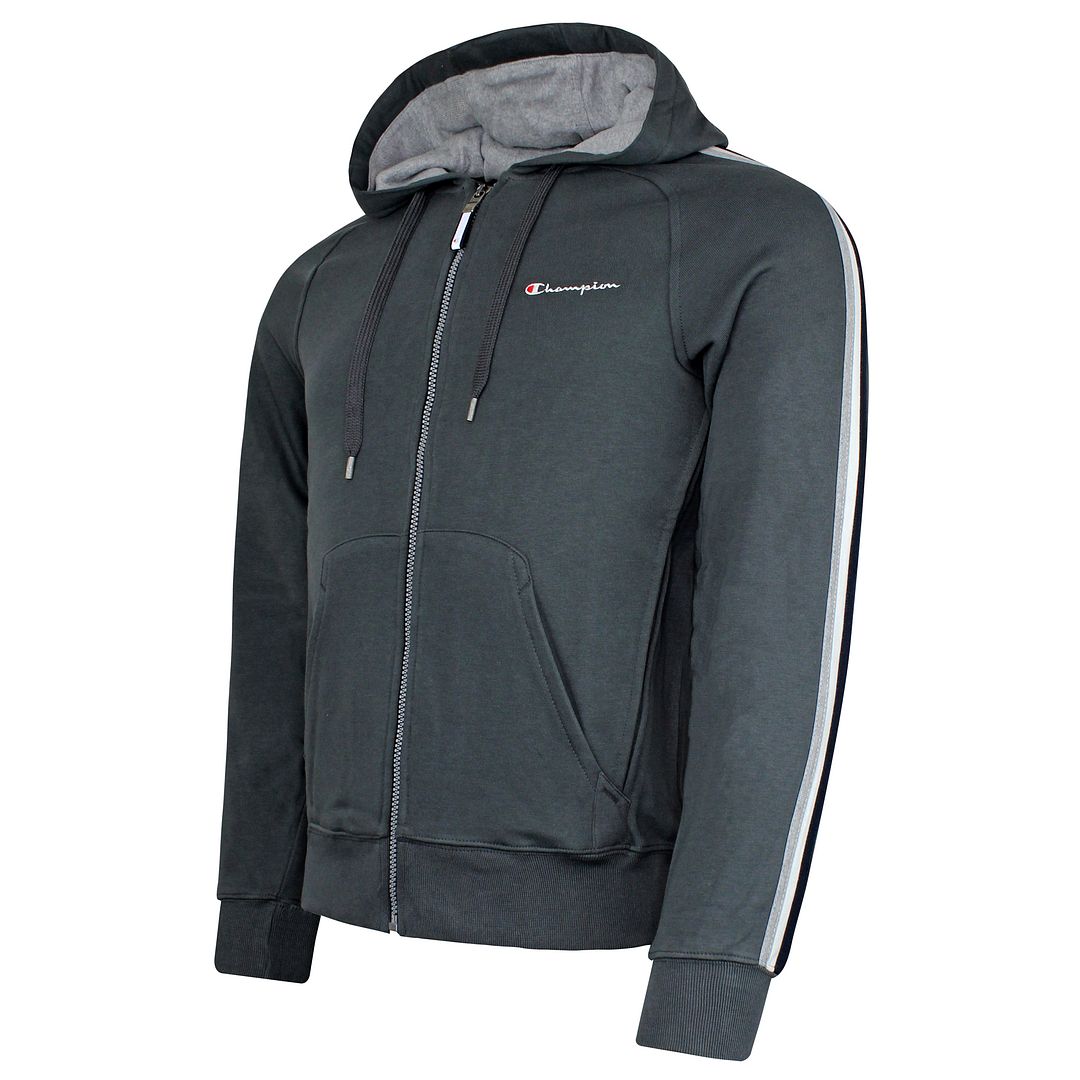 Champion Mens Grey Hooded Track Jacket