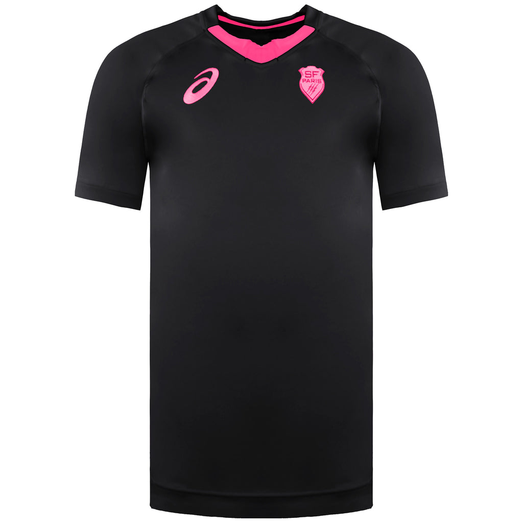 Asics SF Stade Francais Mens Black Rugby Shirt