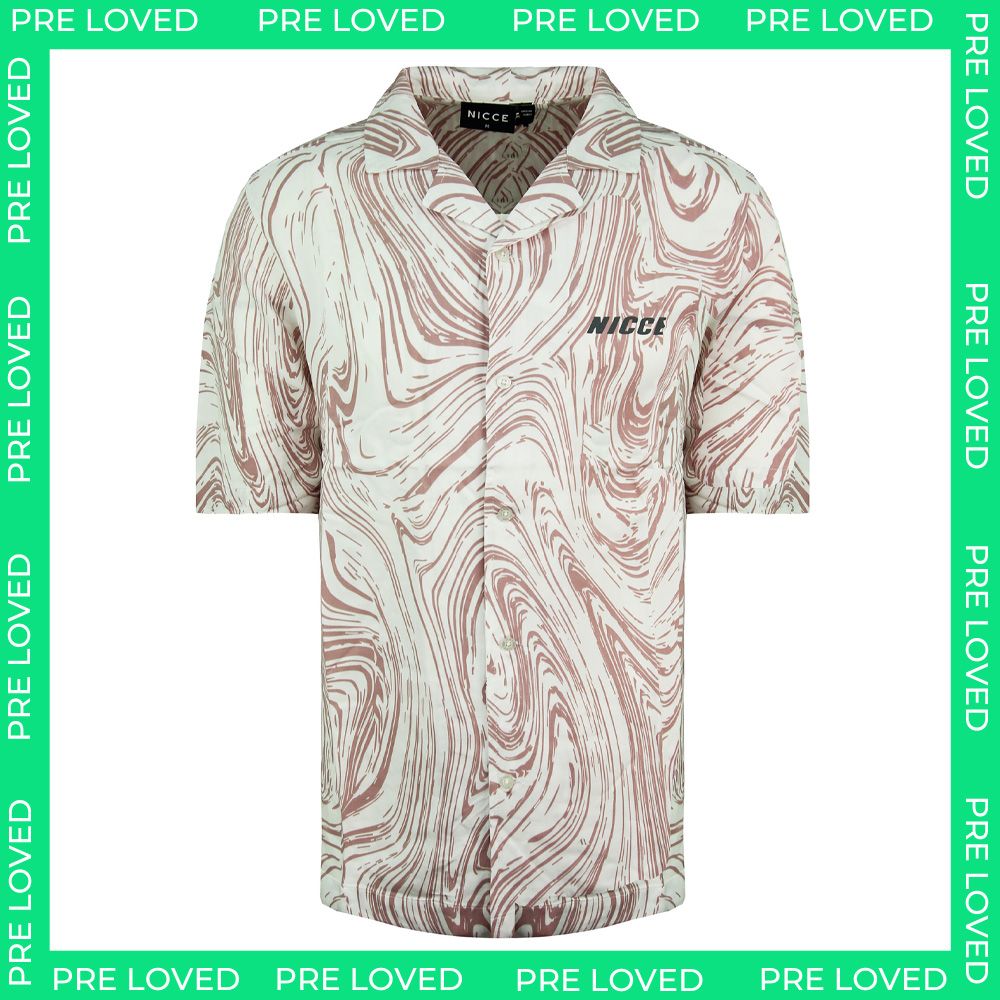 Nicce Printed Ash Mens White/Pink Shirt - Marks