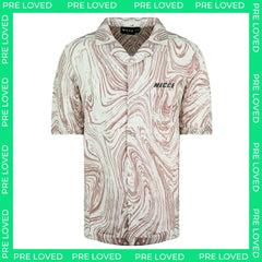 Nicce Printed Ash Mens White/Pink Shirt - Marks