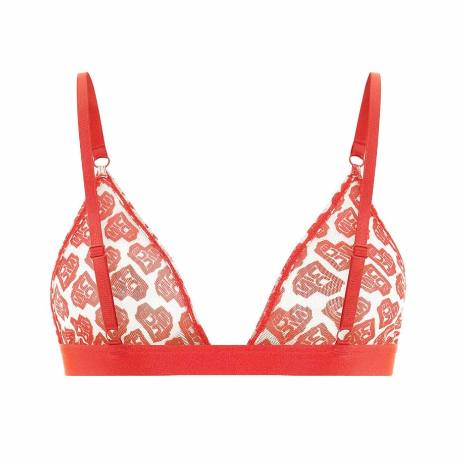 Nicce Bra + Thong - White/Red