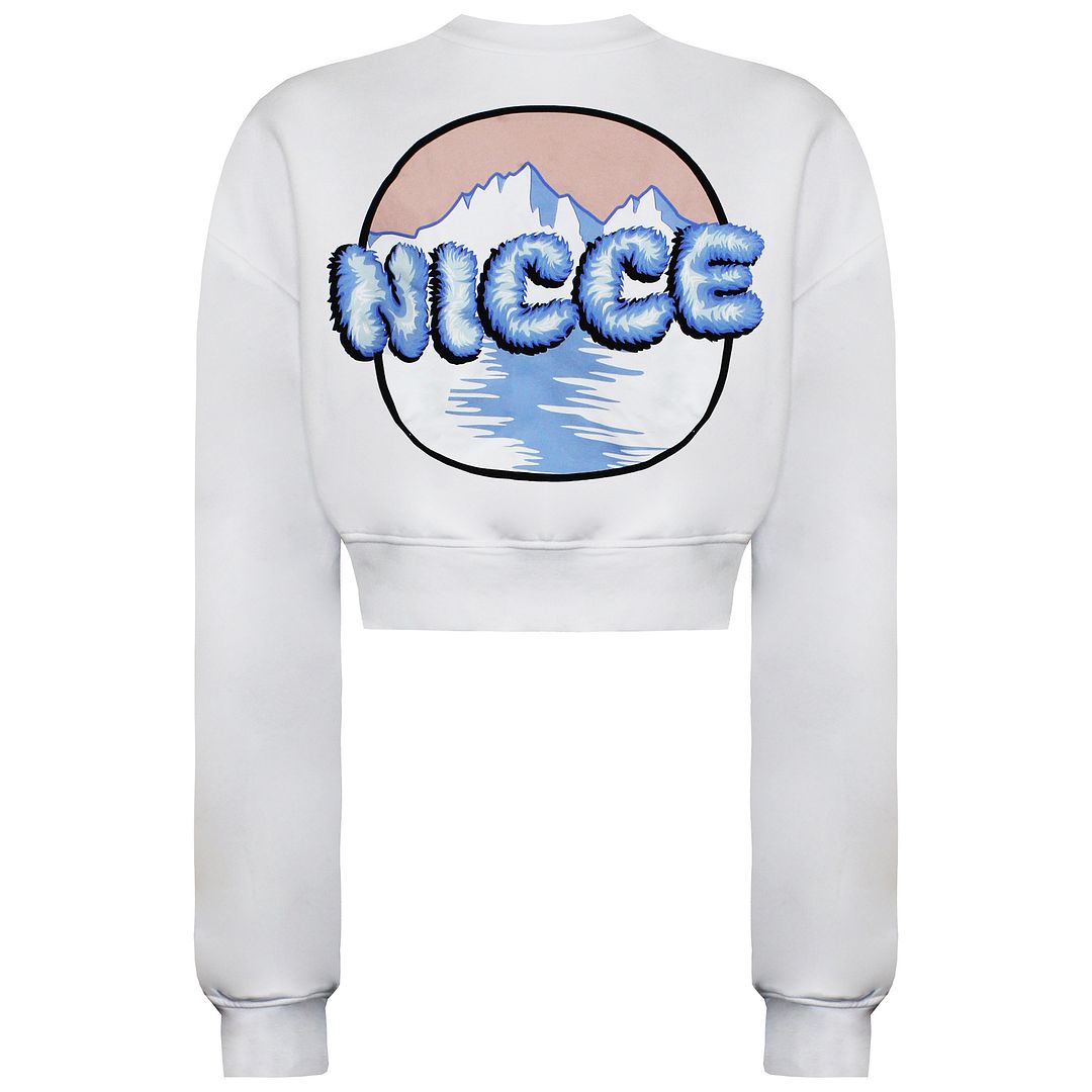 Nicce Anta Womens White Cropped Sweater