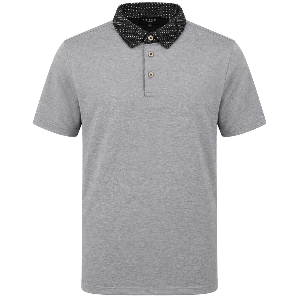 Ted Baker Woven Collar Mens Grey Polo Shirt