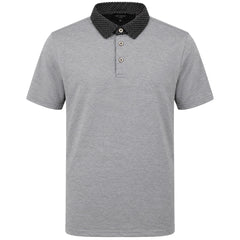 Ted Baker Woven Collar Mens Grey Polo Shirt