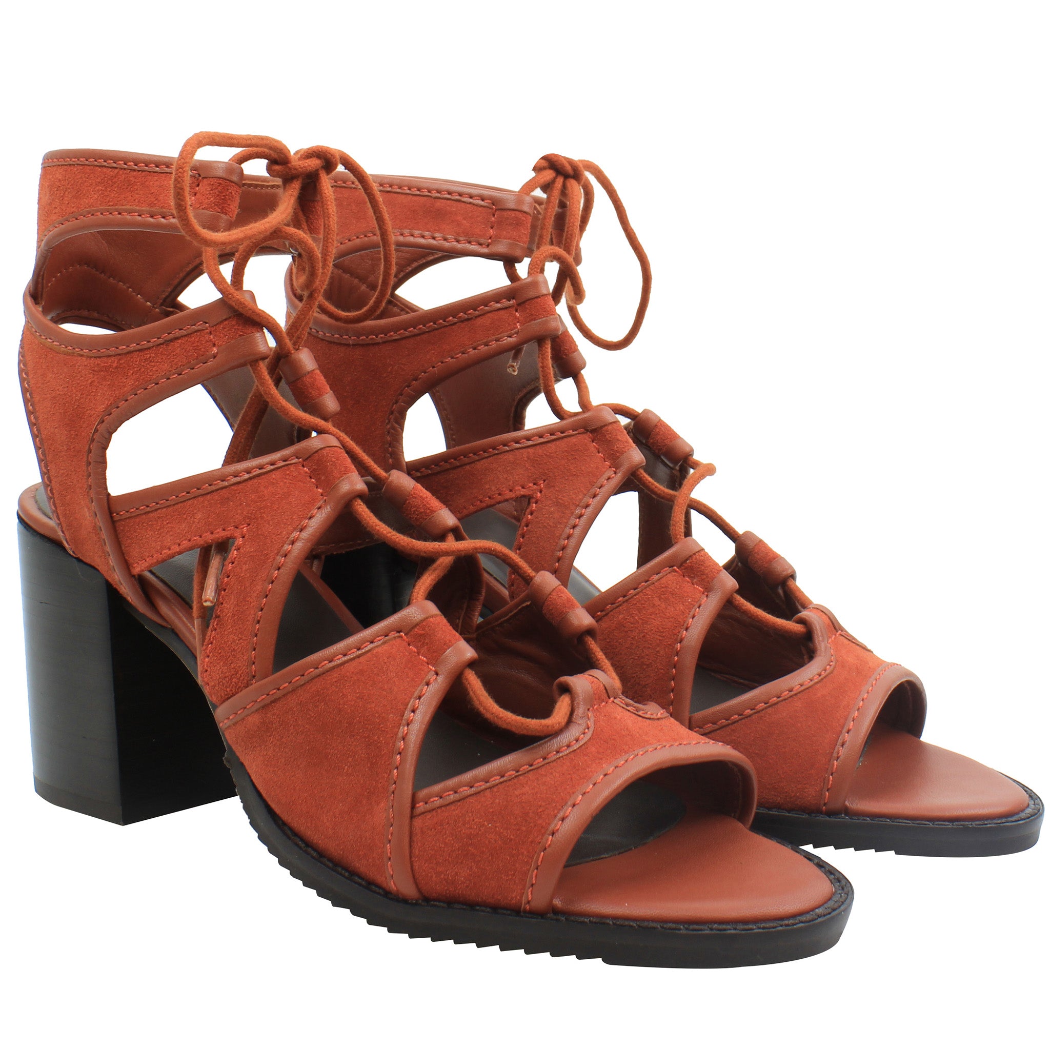 Ted Baker Lylla Womens Brown Block Heeled Sandals