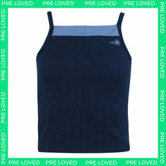 Nike Tank Top Cropped Womens Navy Vest - L - Dirty marks