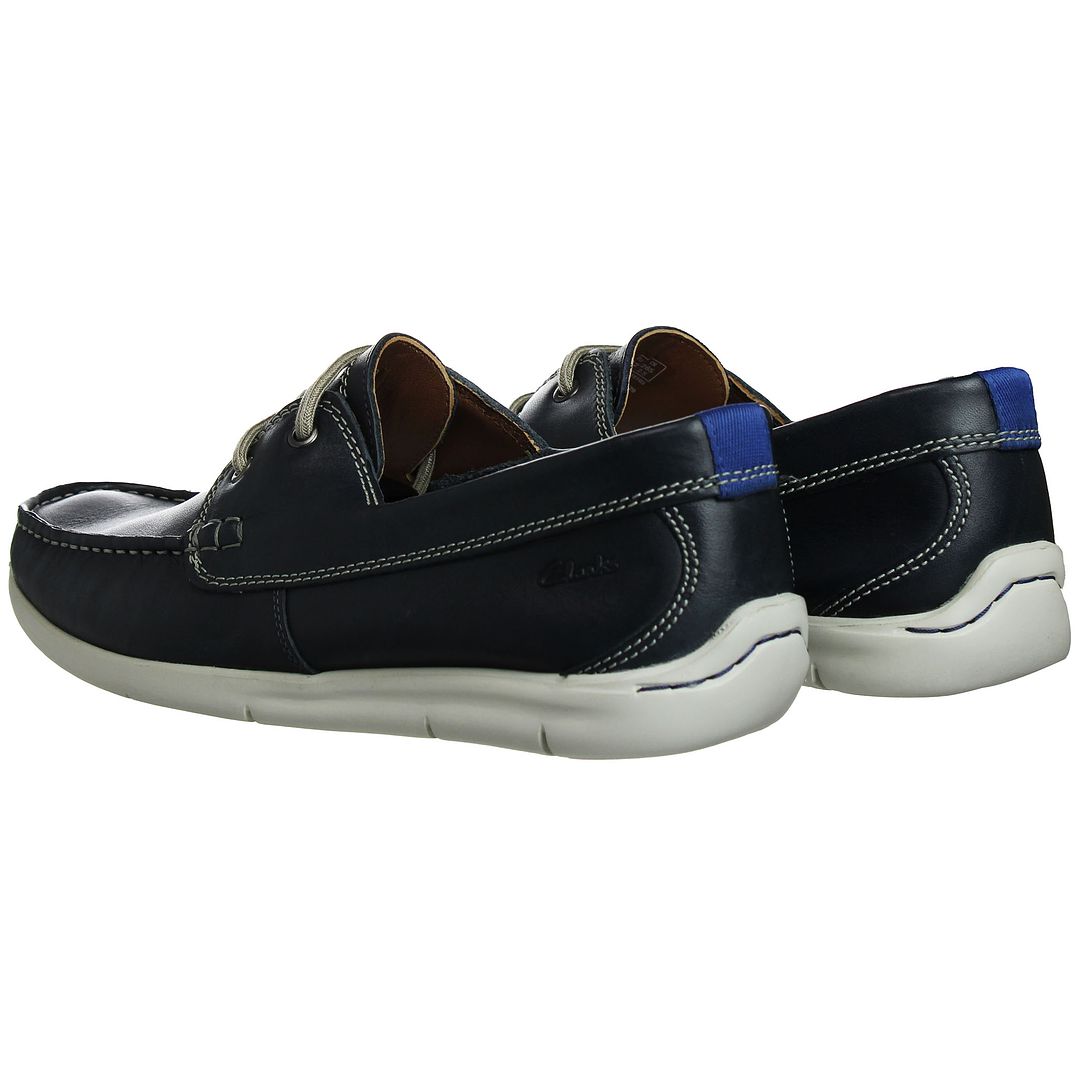 Clarks Karlock Step Mens Navy Boat Shoes