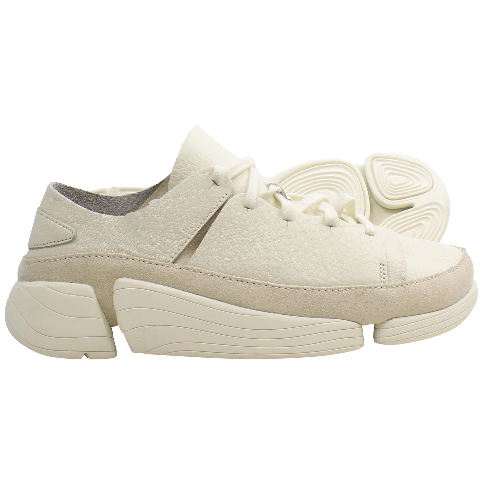 Clarks Trigenic Evo Womens White Trainers