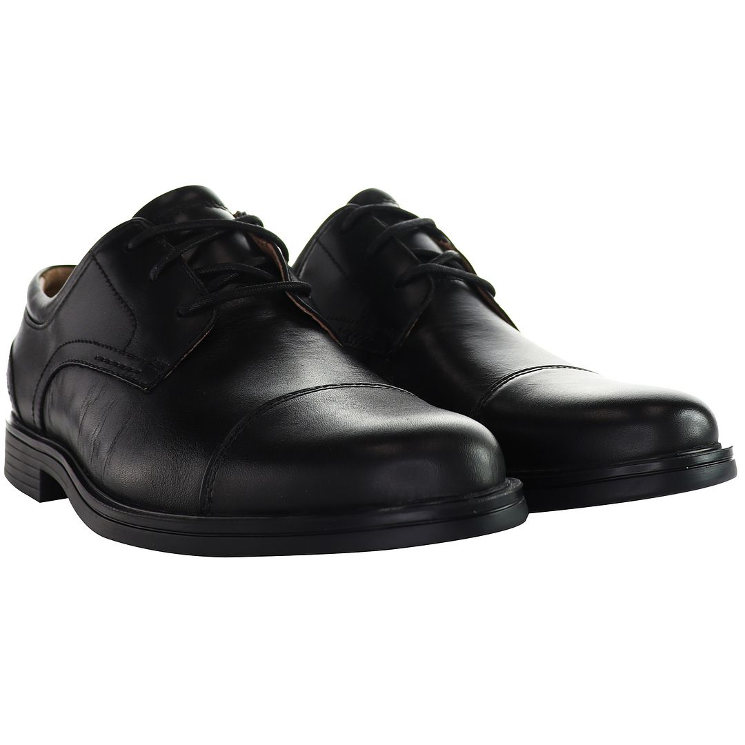 Clarks Un Aldric Cap Mens Black Shoes