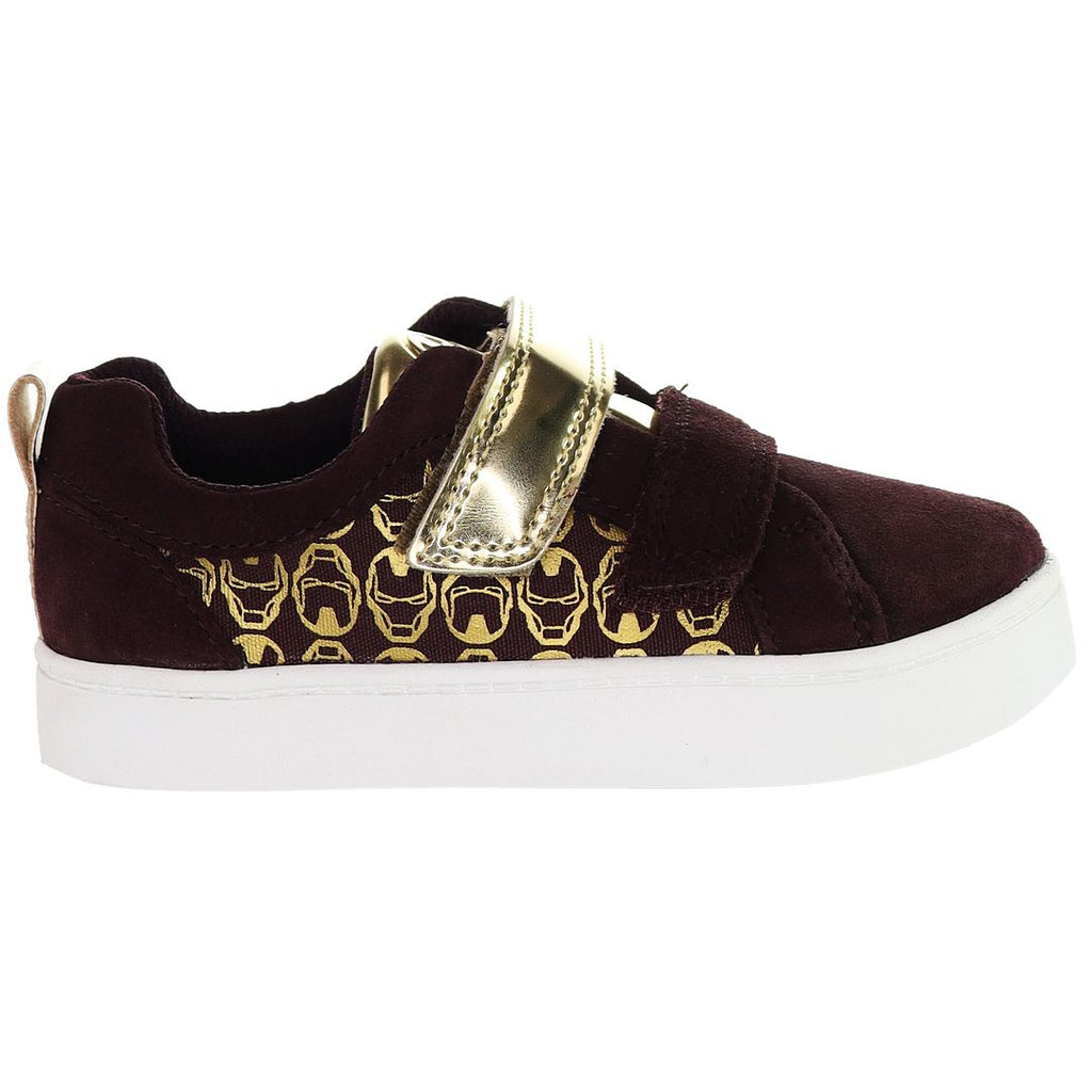 Clarks x Marvel City Hero Kids Burgundy Trainers