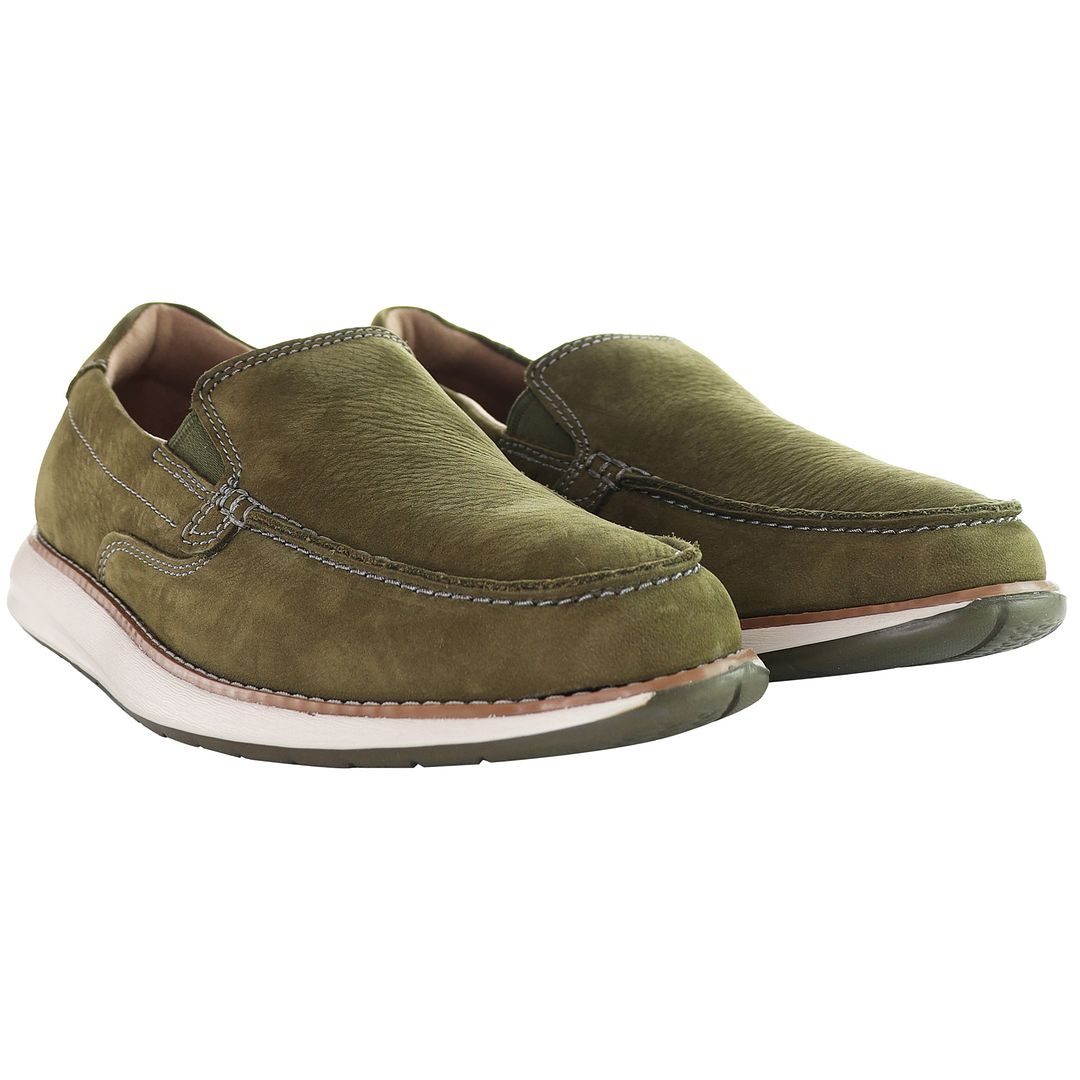 Clarks Un Pilot Step Mens Green Shoes