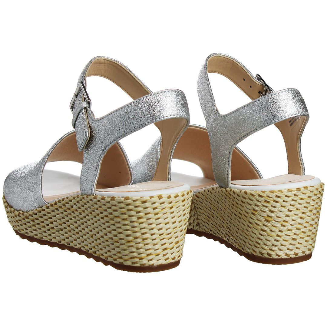 Clarks Kamara Sun Womens Silver Wedges