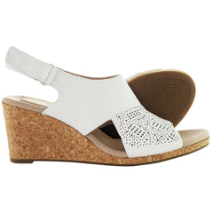 Clarks Lafley Joy Womens White Wedges