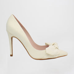 Ted Baker Hyana Moire Bow Womens Beige Court Shoes NO BOX