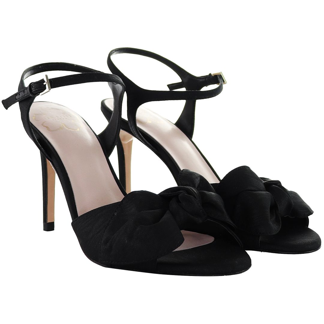 Ted Baker Heevia Moire Satin Bow Womens Black Sandals