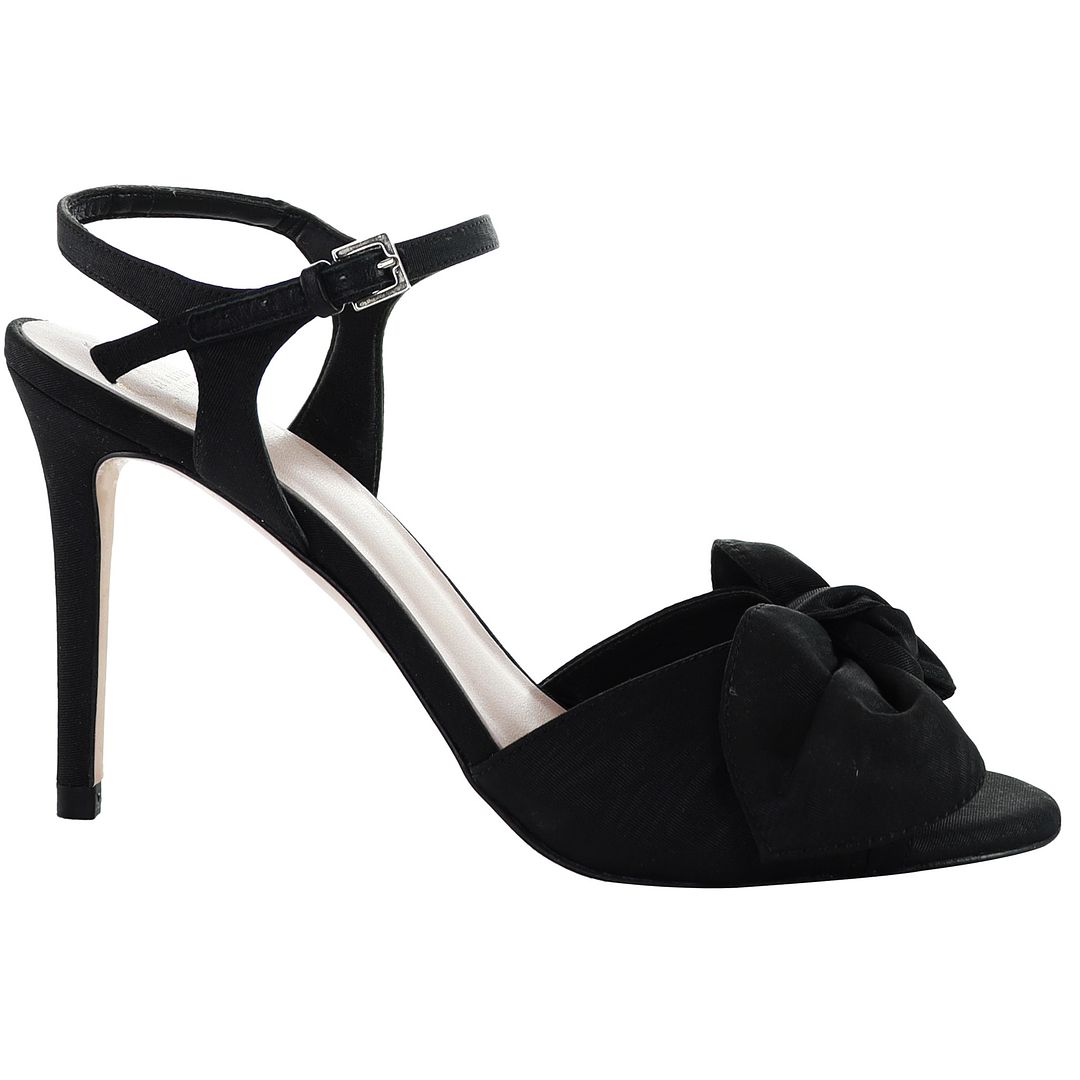 Ted Baker Heevia Moire Satin Bow Womens Black Sandals