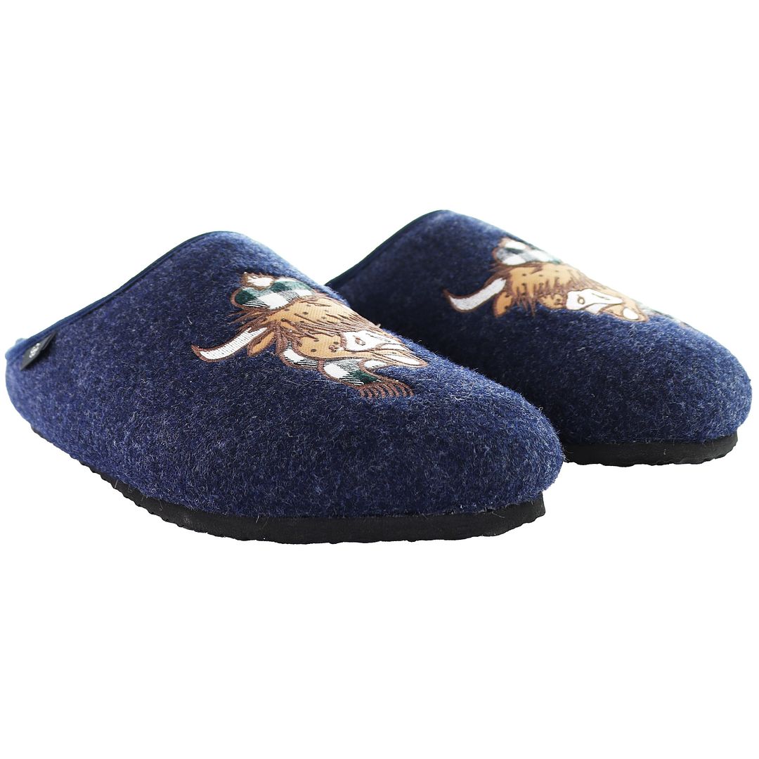 Ted Baker Dohny Cow Graphic Mens Blue Slippers