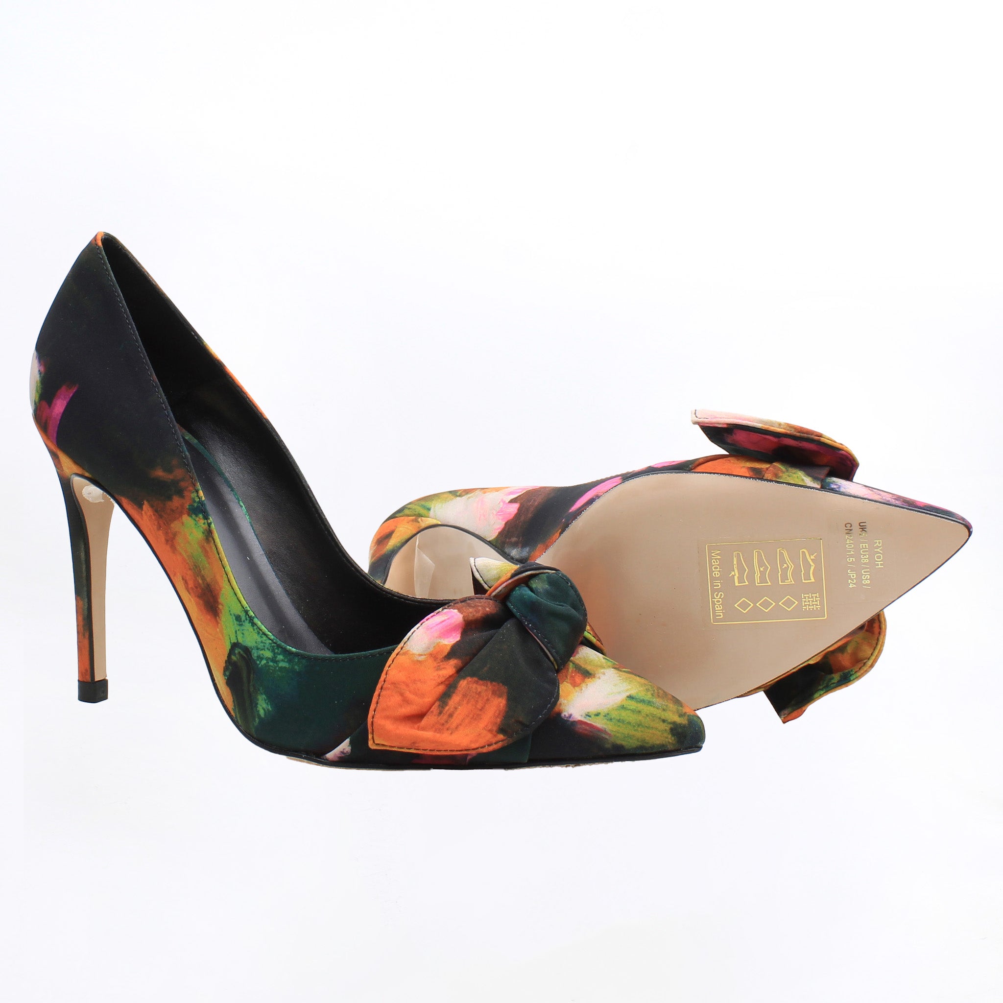 Ted Baker Ryoh Abstract Bow Womens Multicoloured Court Shoes NO BOX