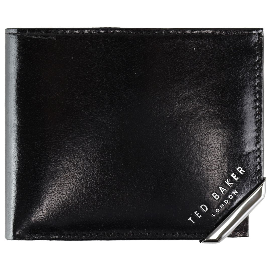 Ted Baker Kornerr Metal Corner Mens Black Wallet