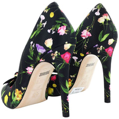 Ted Baker Telini Floral Print Bow Womens Black Court Shoes