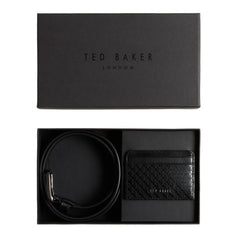 Ted Baker Teramo Mens Black Belt And Card Holder Set