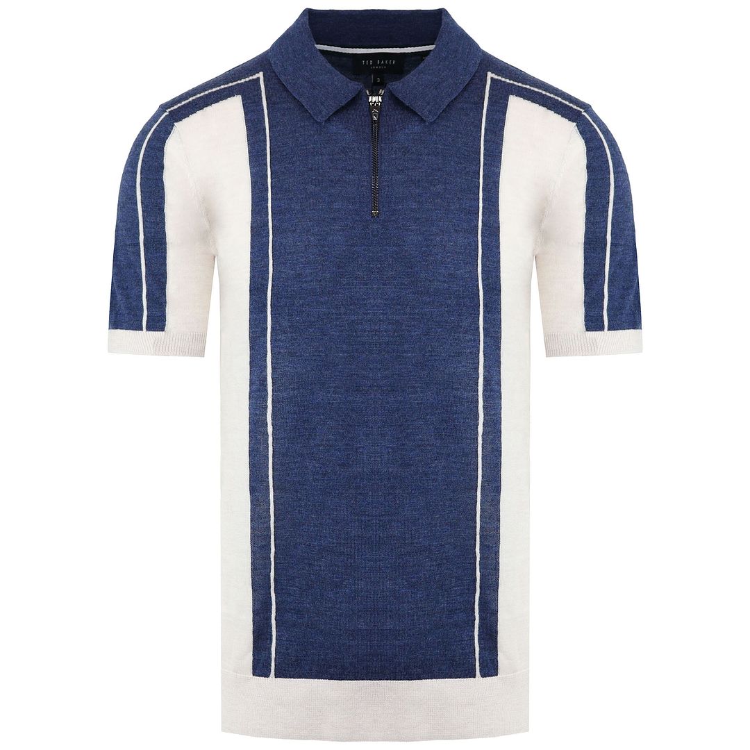 Ted Baker Jesty Mens Blue Wool Polo Shirt